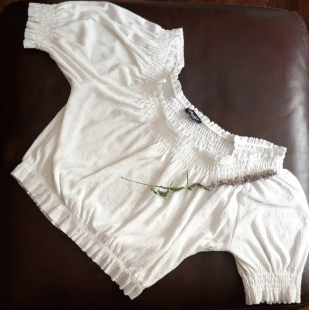 Splendid White Off-Shoulder Peasant Blouse